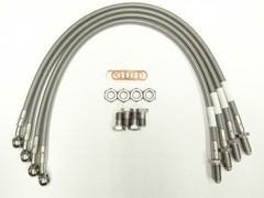 STAINLESS STEEL PVC COATED BRAIDED BRAKE HOSE KIT
